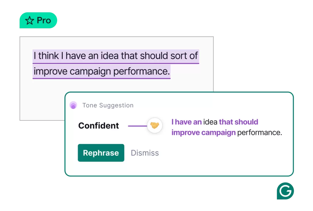 Grammarly’s AI-powered tone detector helps users align their writing tone with the intended audience, offering suggestions for formal, informal, or neutral tones.